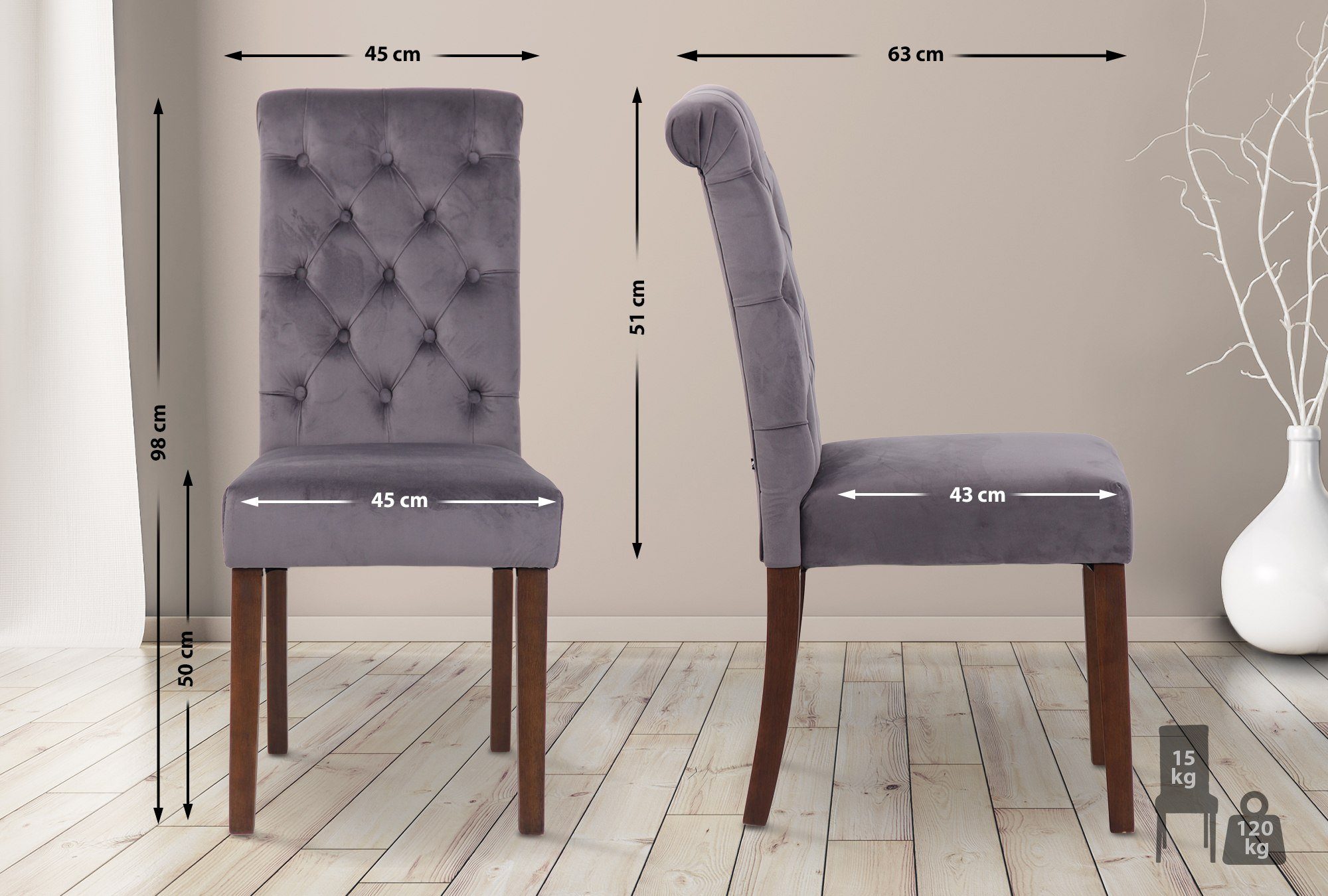 CLP Esszimmerstuhl LISBURN (2er Set), mit günstig online kaufen