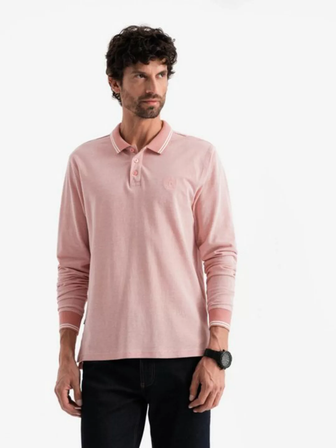 OMBRE Langarm-Poloshirt Herren-Polo-Langarm günstig online kaufen