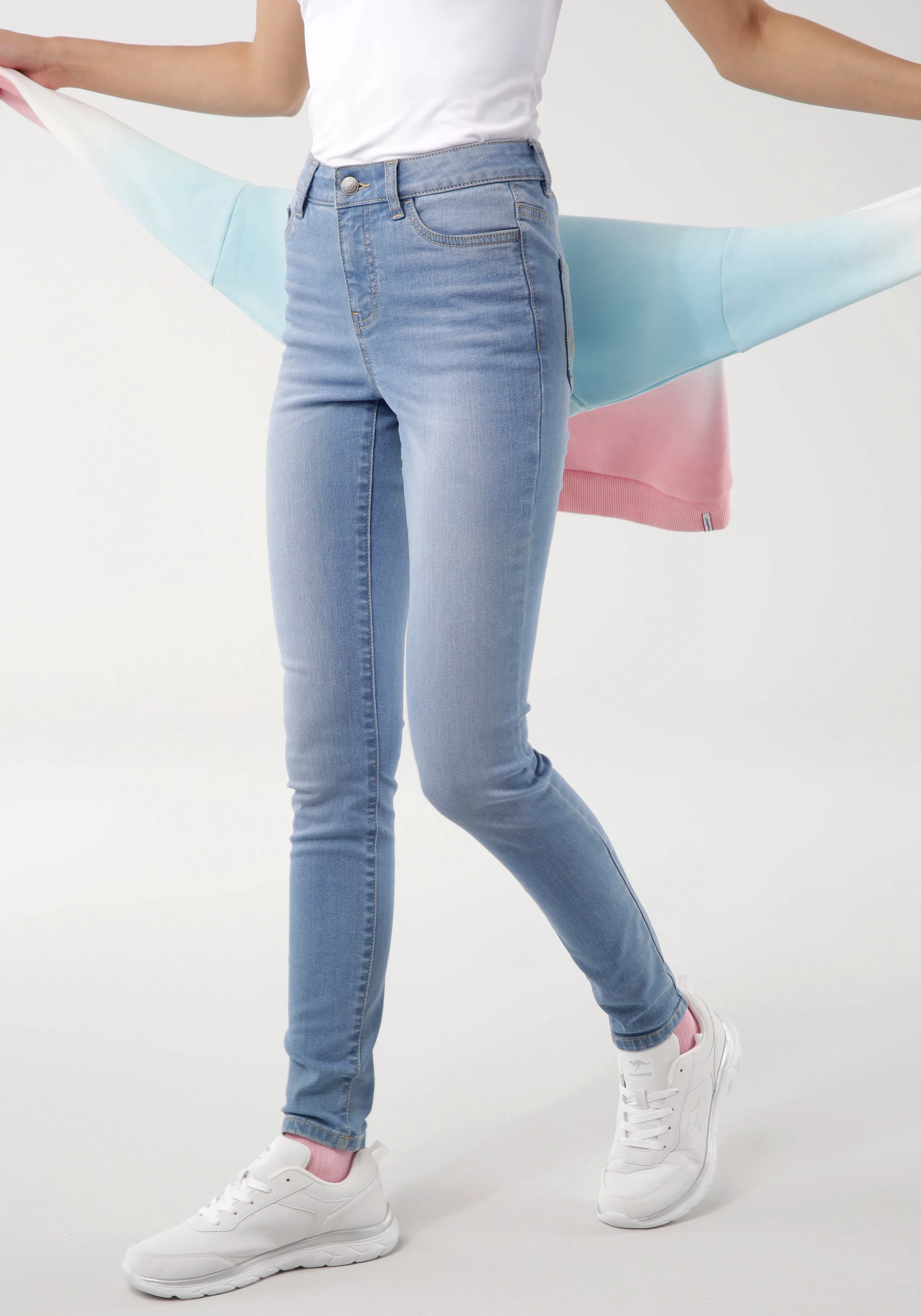 KangaROOS 5-Pocket-Jeans SUPER SKINNY HIGH RISE mit used-Effekt günstig online kaufen
