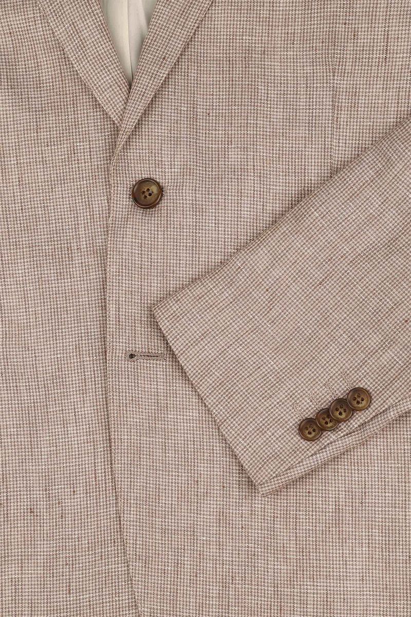 Suitable Blazer Pepita Leinen Beige - Größe 48 günstig online kaufen