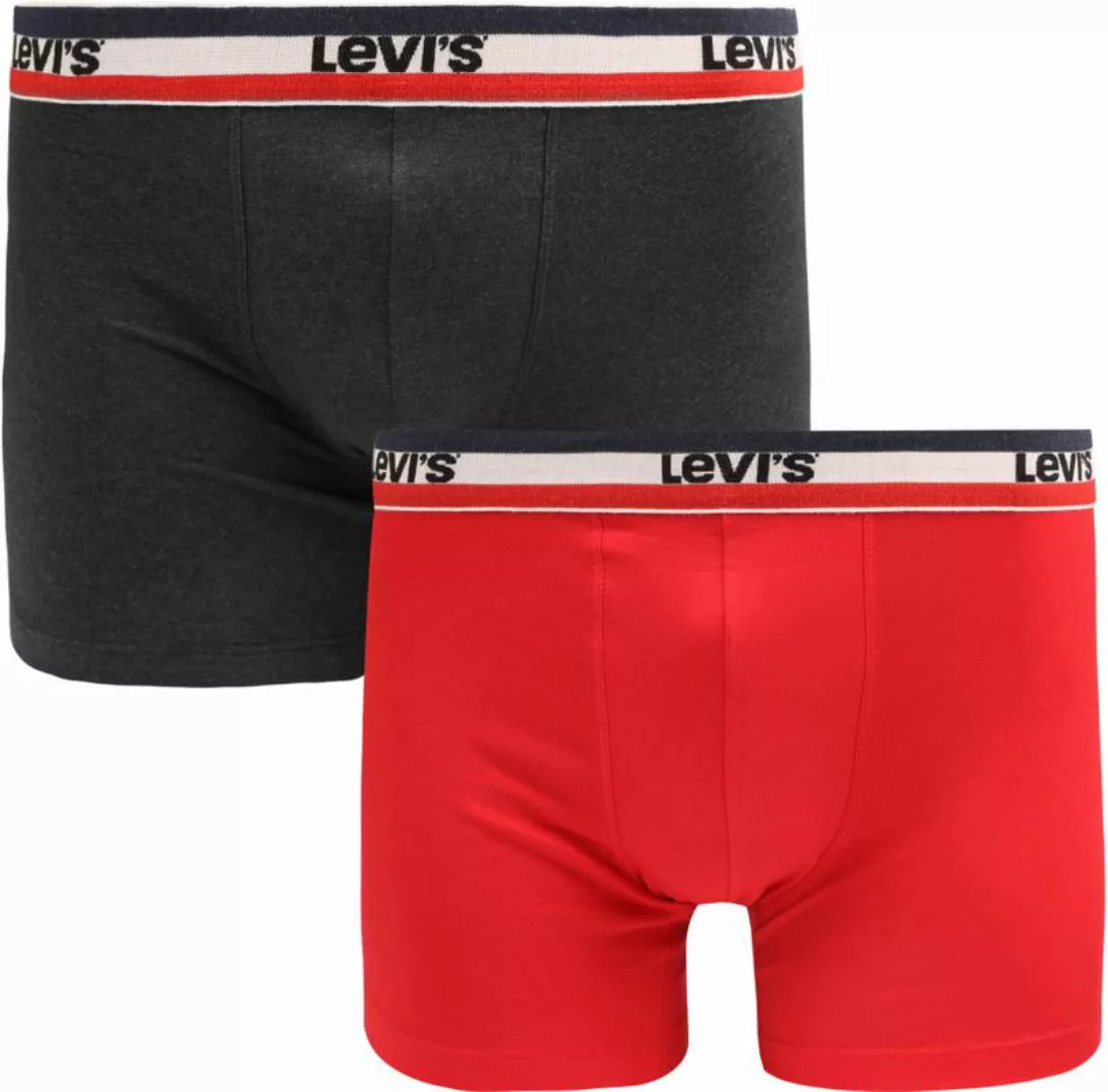 Levi's Brief Boxershorts 2-Pack Rot Grau - Größe XL günstig online kaufen