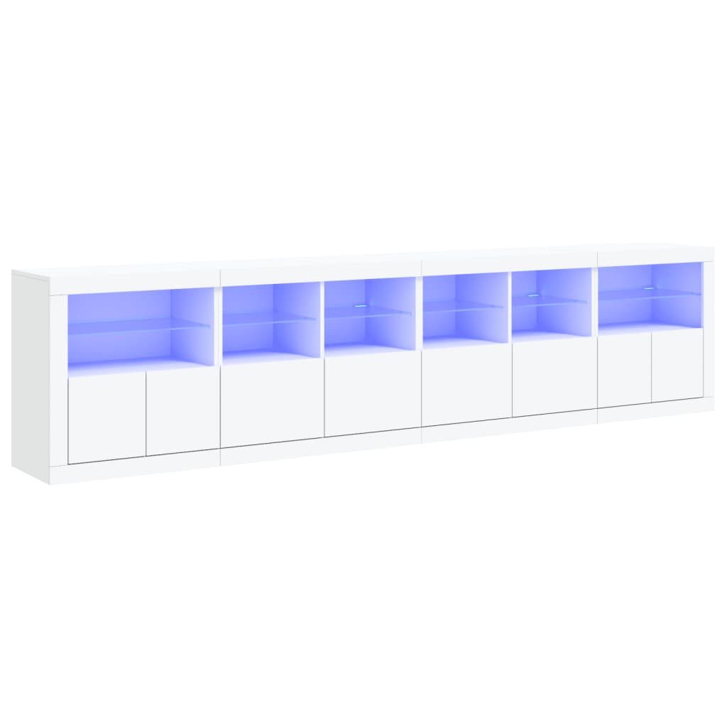 vidaXL Sideboard Sideboard mit LED-Leuchten Weiß günstig online kaufen