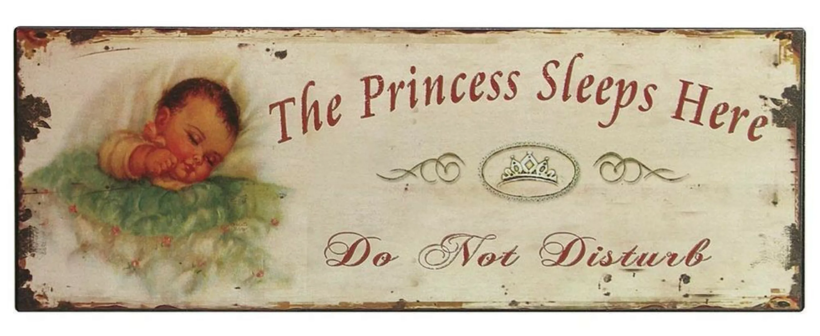 Nostalgie Blechschild "The Princess Sleeps Here" Kinderzimmer Dekoschild 36 günstig online kaufen