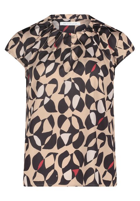 Betty&Co Blusenshirt Bluse Kurz 1/2 Arm, Taupe/Black günstig online kaufen