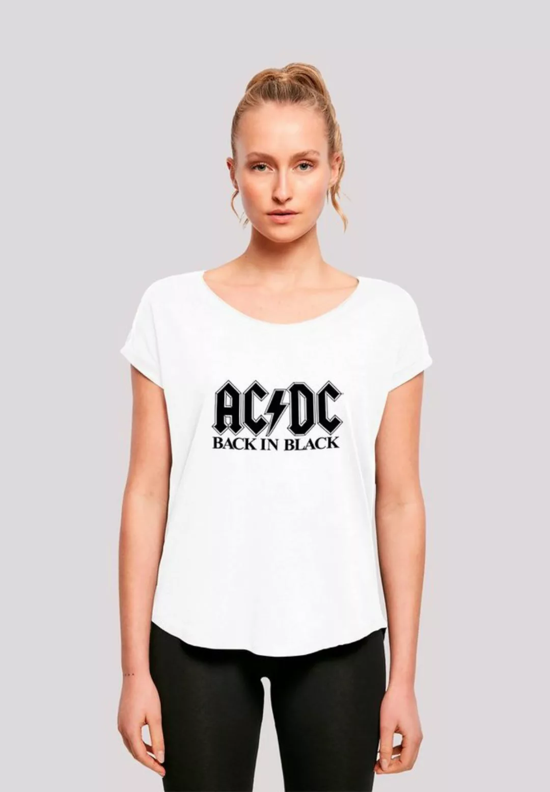 F4NT4STIC T-Shirt "ACDC Back In Black Logo Ladies Long T-Shirt", Print günstig online kaufen