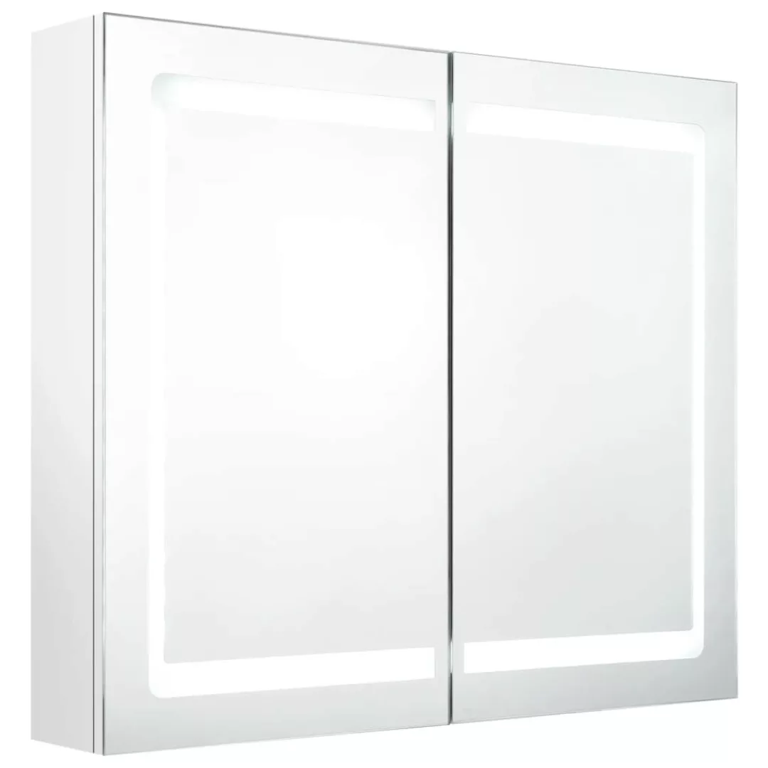 Led-bad-spiegelschrank Glänzendes Weiß 80x12x68 Cm günstig online kaufen