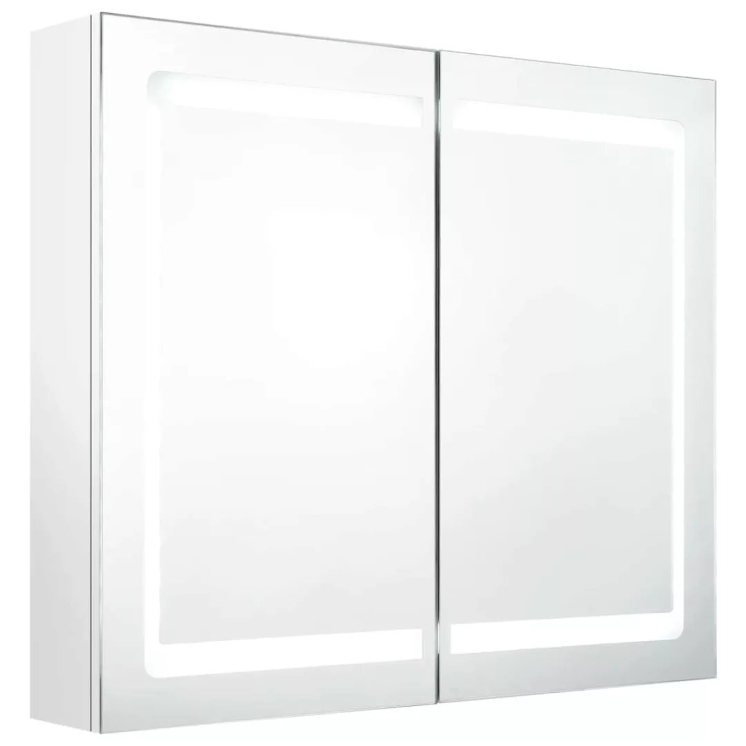 vidaXL Schrankmodule LED-Spiegelschrank fürs Bad Glänzend Weiß 80x12x68 cm günstig online kaufen