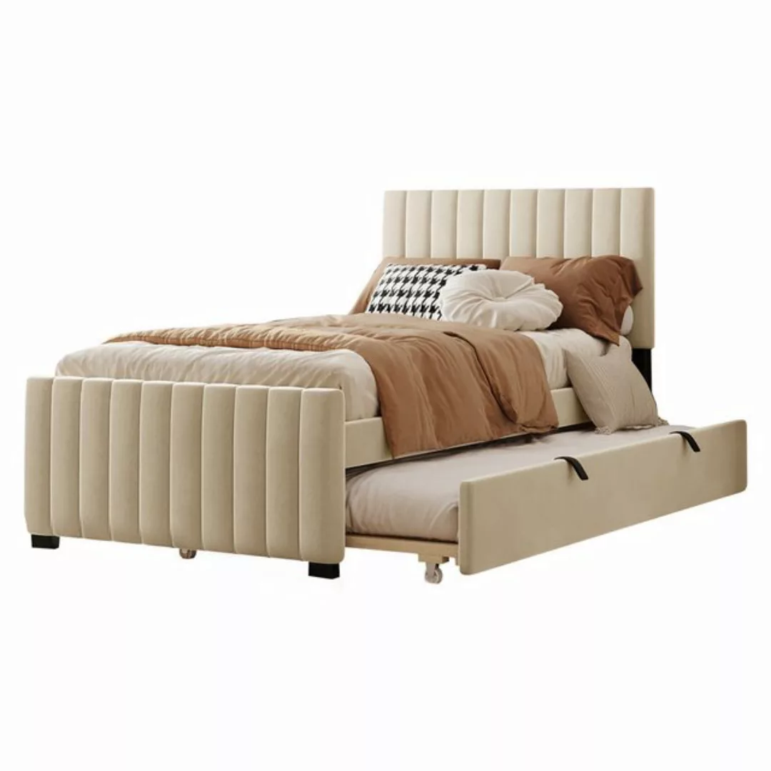 BlingBin Polsterbett 90 x 190 cm mit Ausziehbett, Funktionsbett, Doppelbett günstig online kaufen