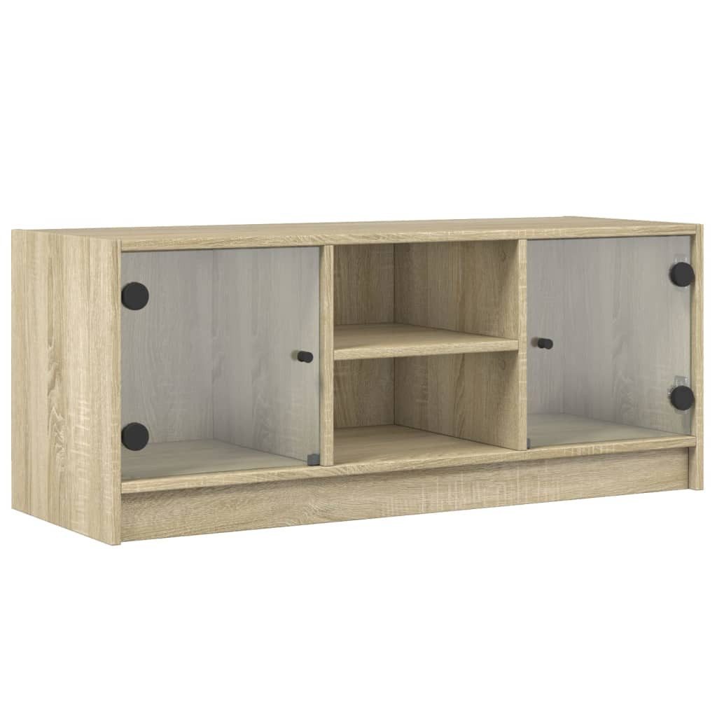 vidaXL TV-Schrank TV-Schrank mit Glastüren Sonoma-Eiche günstig online kaufen