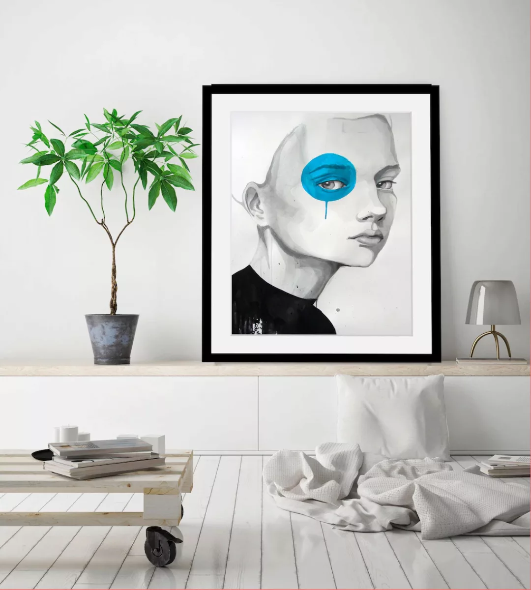queence Bild "Gesicht", in 3 Größen, gerahmt günstig online kaufen