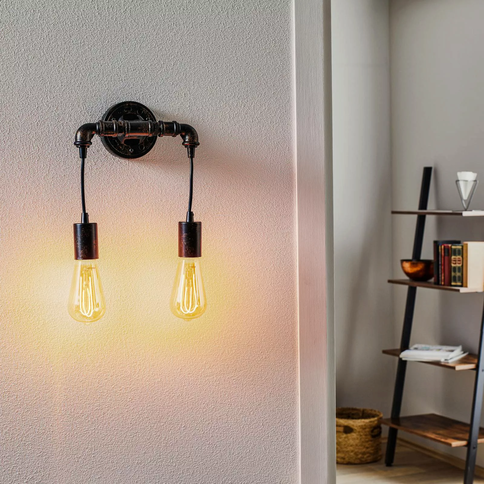 Luce Design Wandleuchte Amarcord Rostbraun 2-flammig günstig online kaufen