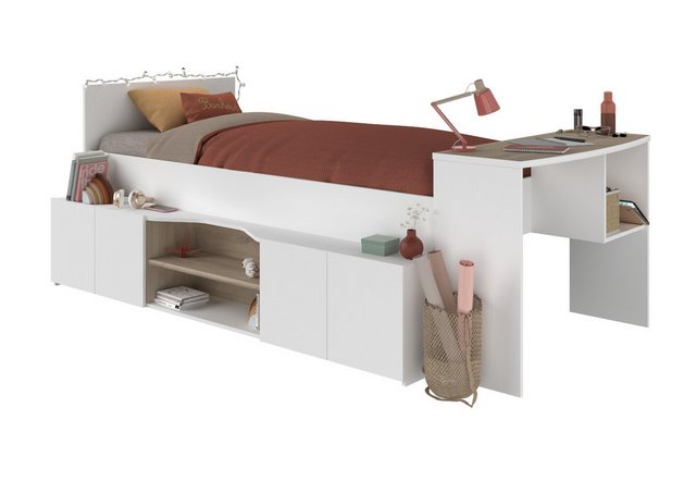 Inn.Furn Jugendbett Cleo (Stauraumbett in weiß, 90 x 200 cm), mit Stauraum günstig online kaufen