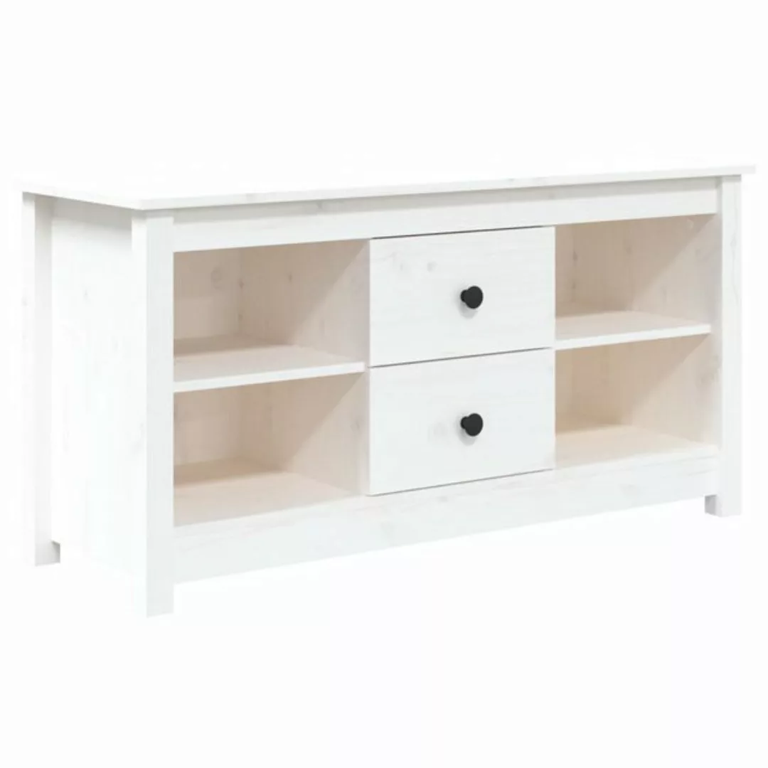 vidaXL TV-Schrank TV-Schrank Weiß 103x36,5x52 cm Massivholz Kiefer (1-St) günstig online kaufen