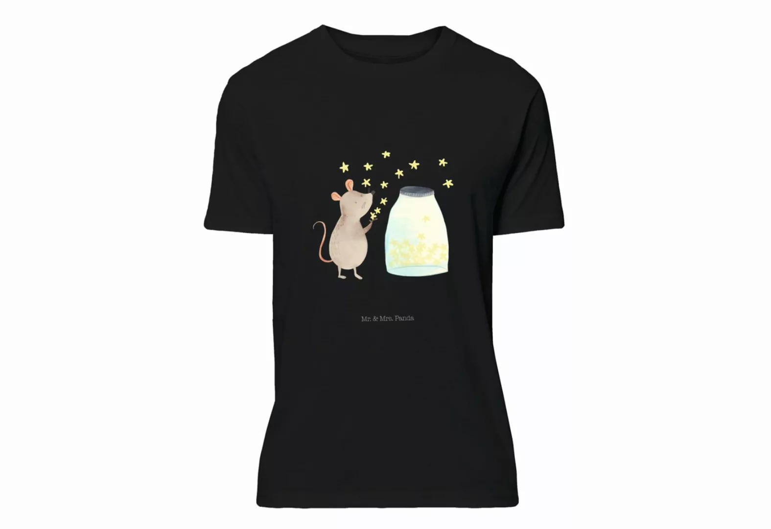 Mr. & Mrs. Panda T-Shirt Maus Sterne - Schwarz - Geschenk, gute Laune, Jubi günstig online kaufen