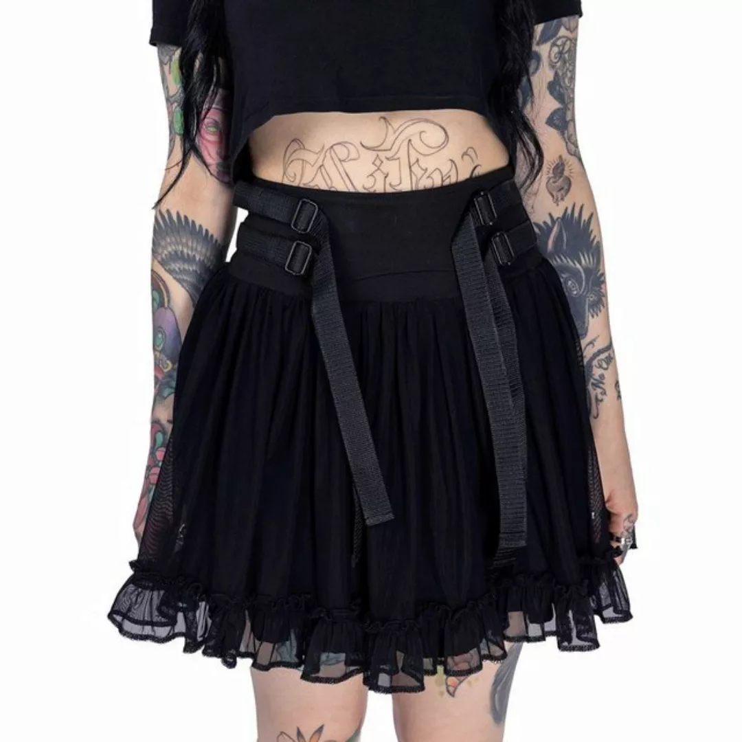 Heartless Rüschenrock Odyssey Schwarz Gothic Strapsen Riemen Tutu Rüschen günstig online kaufen