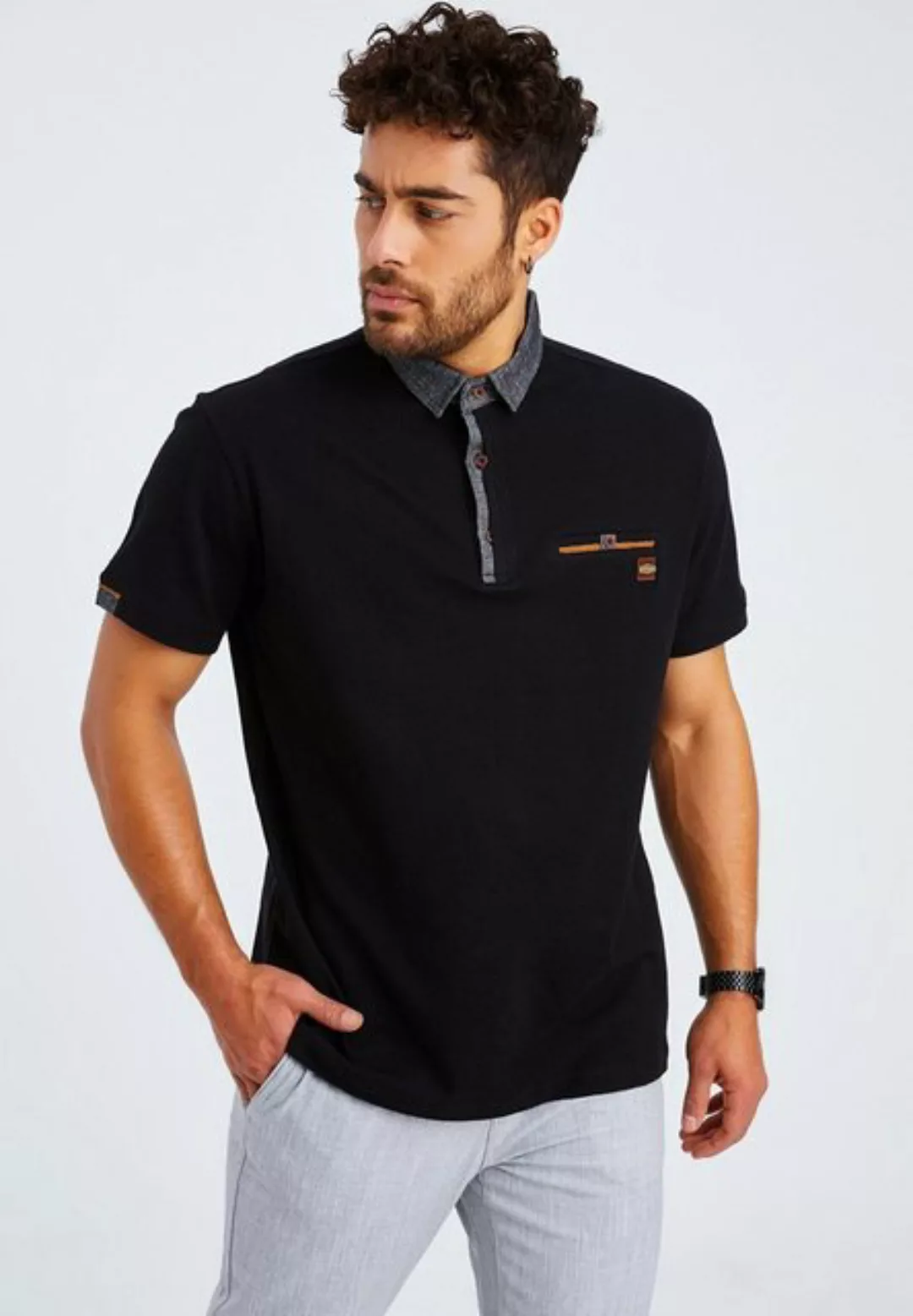 Leif Nelson Poloshirt Herren T-Shirt Polo LN-55525 günstig online kaufen