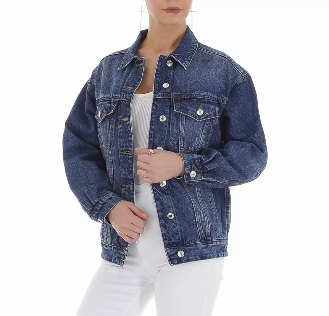 Ital-Design Jeansjacke Damen Freizeit Used-Look Jeansjacke in Blau günstig online kaufen