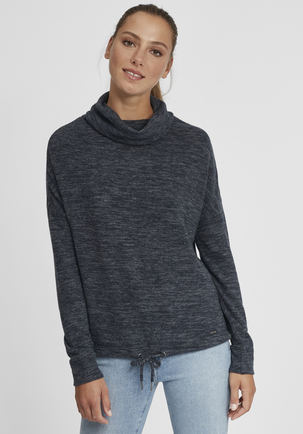 OXMO Hoodie OXBelma Sportlicher Sweatpullover aus Fleece mit Tube-Kragen günstig online kaufen