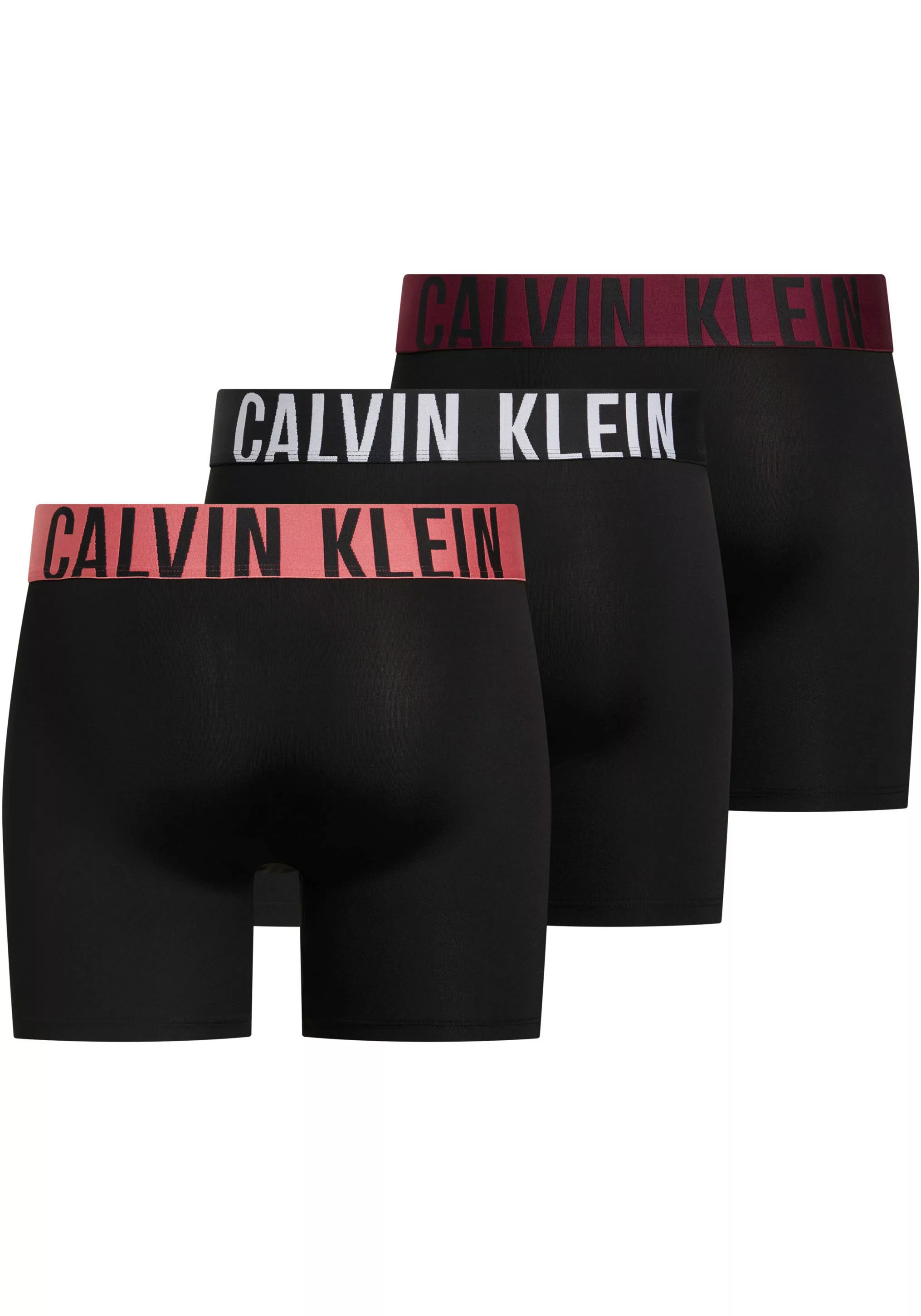 Calvin Klein 3-er Set Boxer Briefs Schwarz mit verschiedenfarbigem Webbund günstig online kaufen