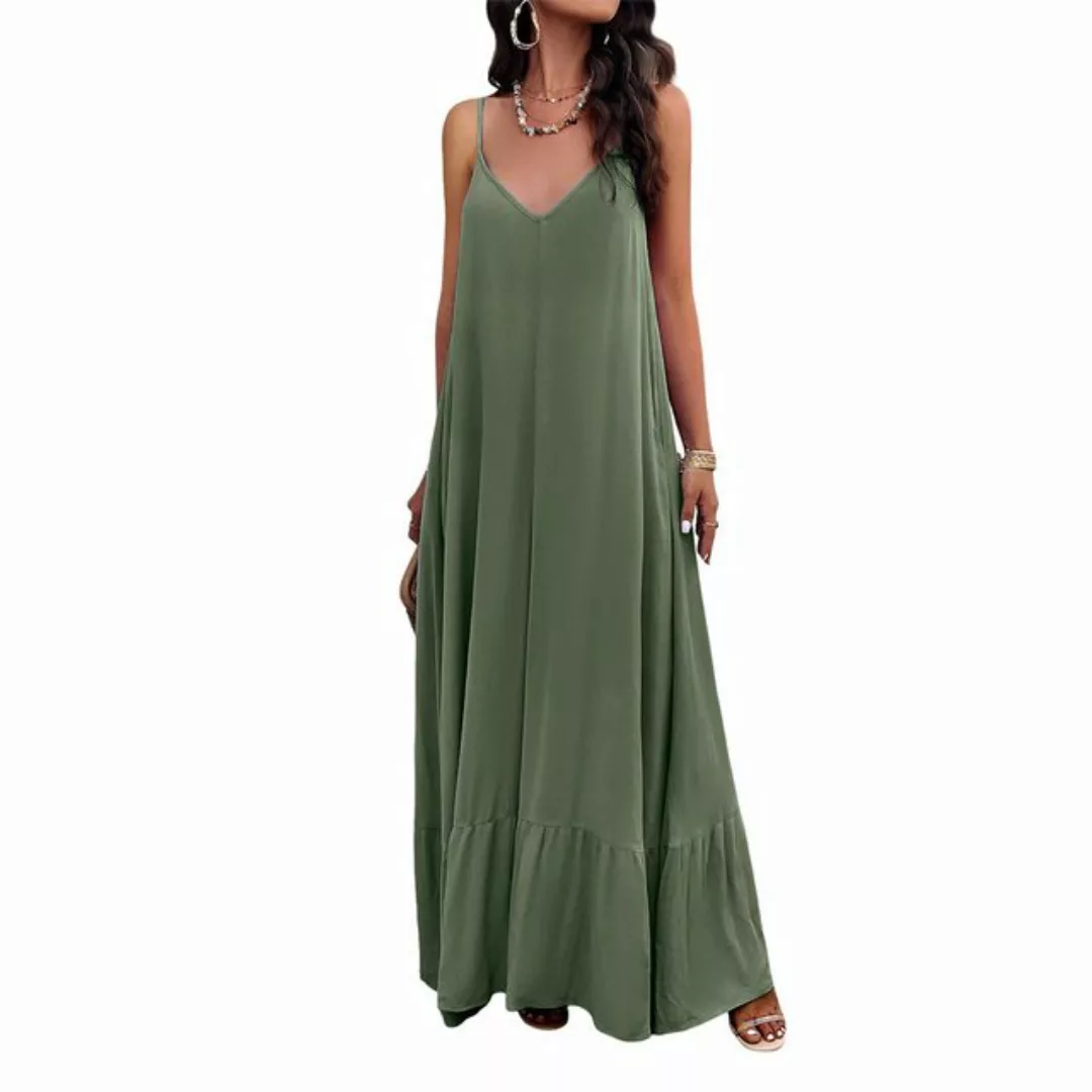 RUZU UG Dirndl Elegantes, einfarbiges Strapskleid für Frühling und Sommer ( günstig online kaufen