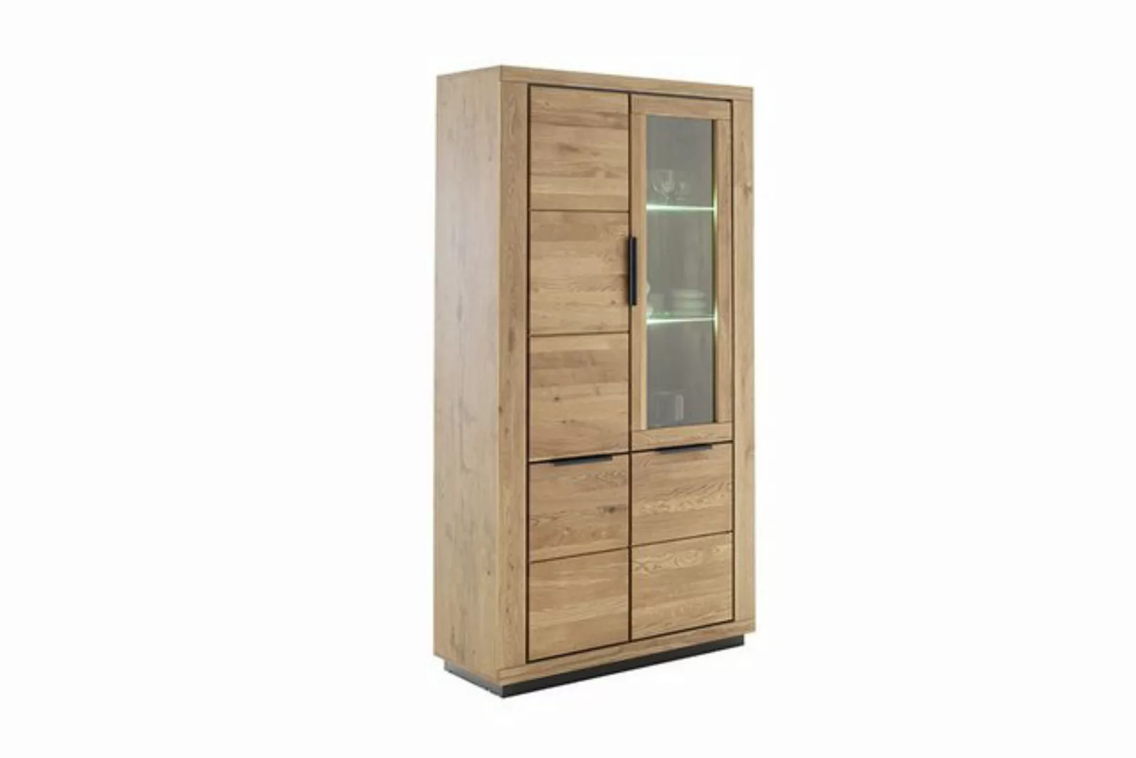 freiraum Vitrine GRENO in natur geölt, Wildeiche teilmassiv - 107x200x40cm günstig online kaufen