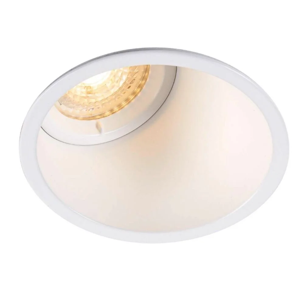 Einbauleuchte Horn-A in weiß, mit Clipfedern, IP 21, abgewinkelte Lichtausb günstig online kaufen