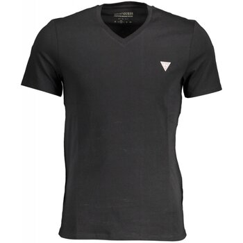 GUESS JEANS T-Shirt Schwarzes Herren T-Shirt, Slim Fit, V-Ausschnitt günstig online kaufen