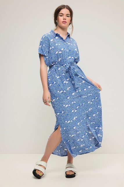 Studio Untold Hemdblusenkleid Maxikleid oversized Allover-Print Hemdkragen günstig online kaufen