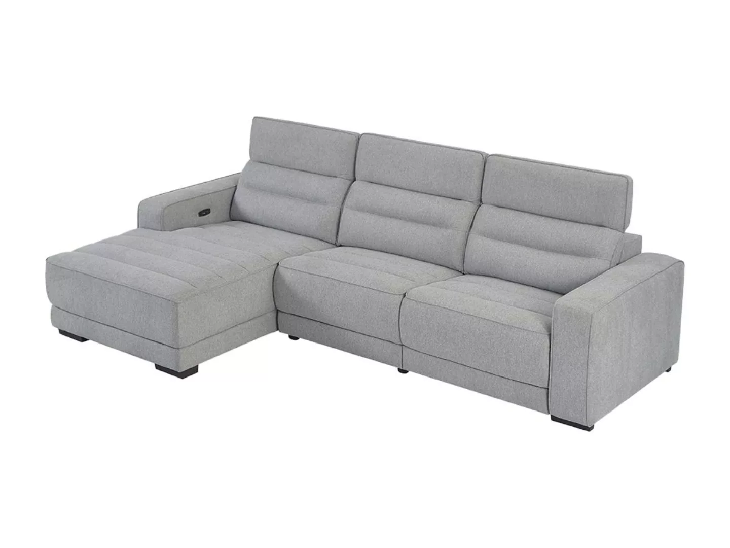 Eckrelaxsofa elektrisch - Ecke links - Stoff - Grau - BROTENI günstig online kaufen