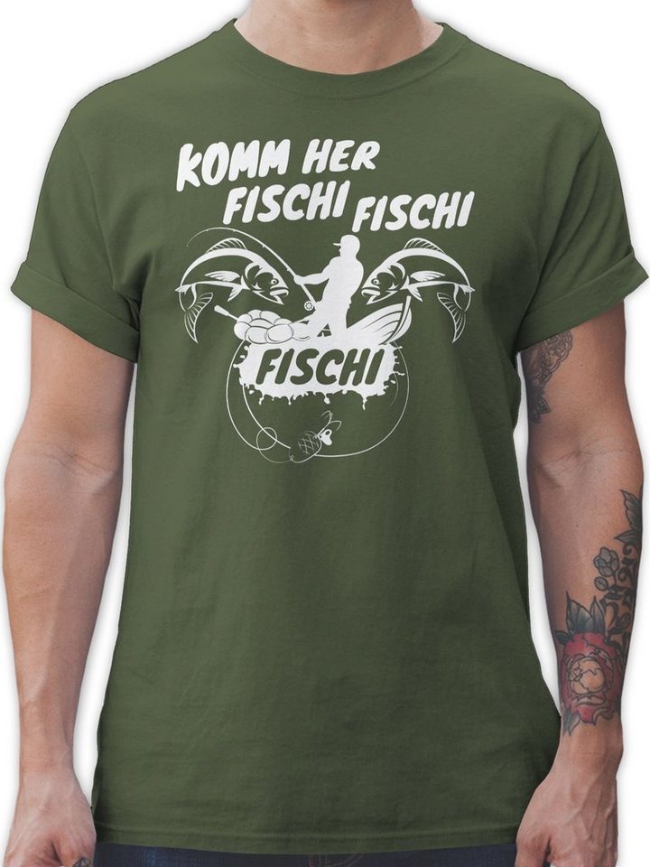 Shirtracer T-Shirt Komm her Fischi - Angler Geschenke - Herren Premium T-Sh günstig online kaufen