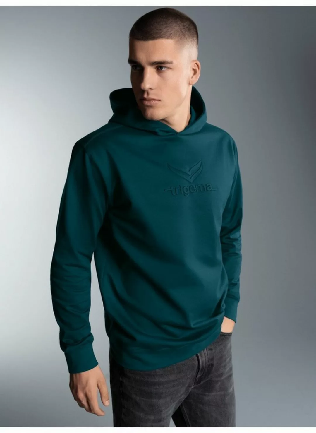 Trigema Kapuzensweatshirt TRIGEMA Kapuzenpullover mit großem 3D-Motiv günstig online kaufen