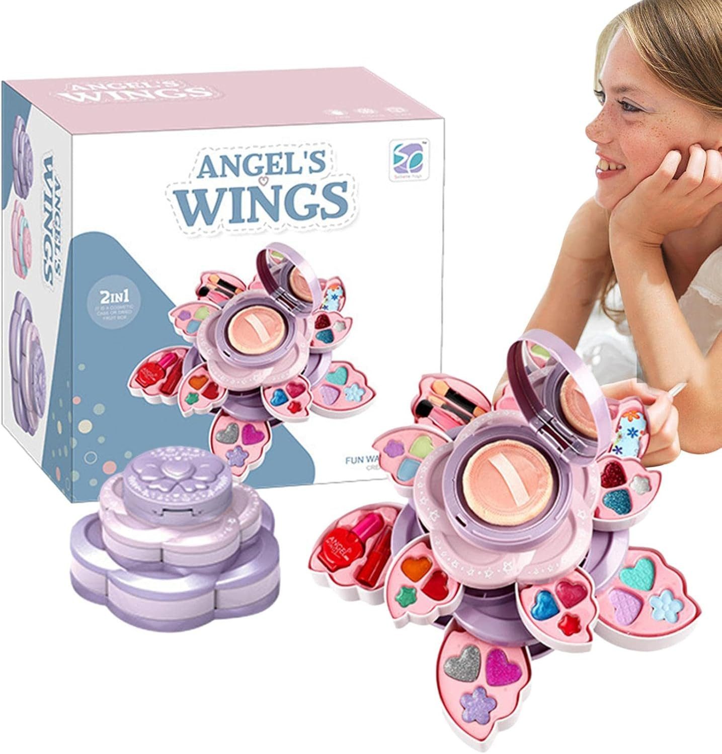 Daskoo Kreativset Schminkspielzeug für Mädchen Prinzessinnen-Blumen-Make-up günstig online kaufen