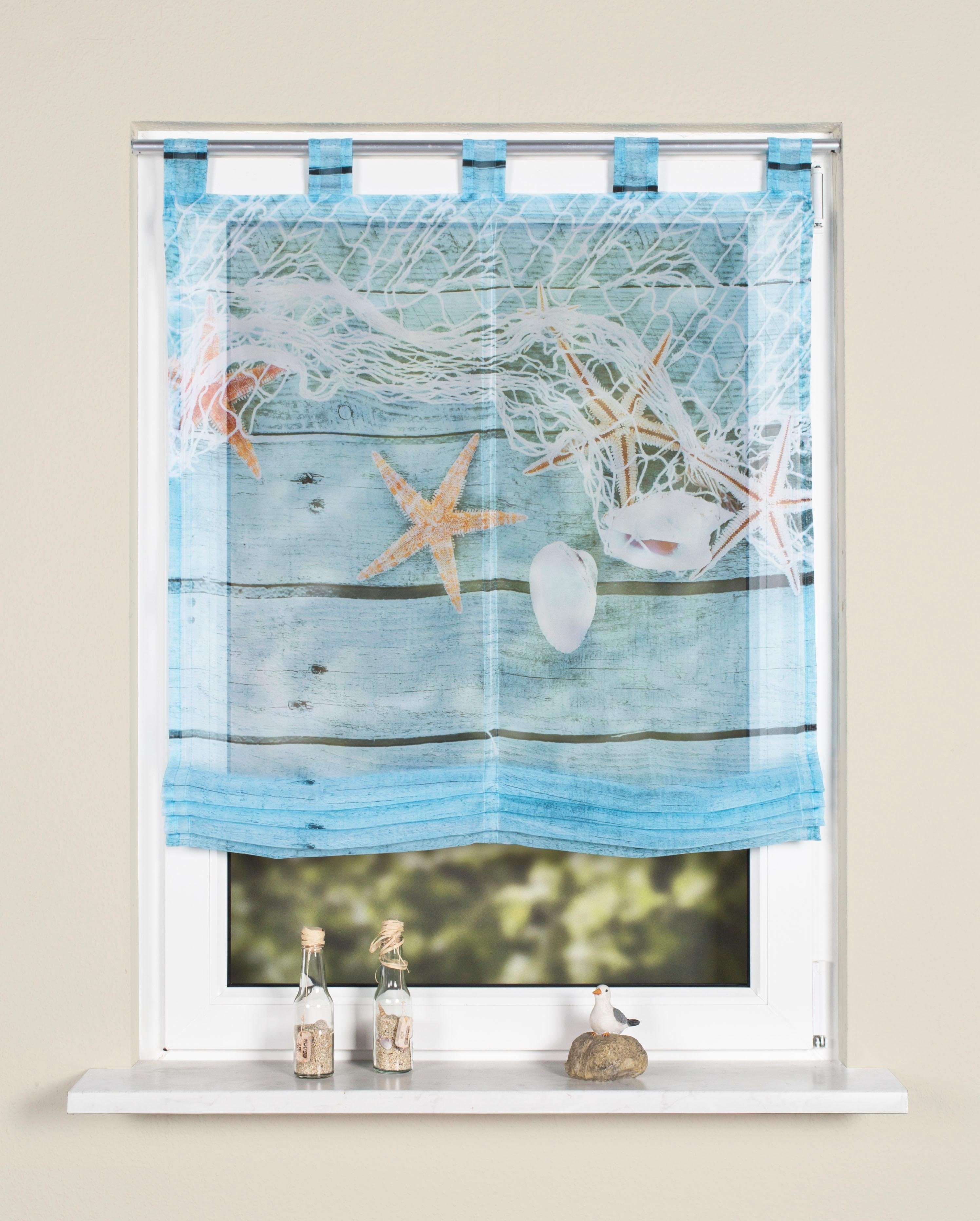 HOME Wohnideen Raffrollo   ¦ blau ¦ Maße (cm): B: 60 H: 140 Gardinen & Roll günstig online kaufen
