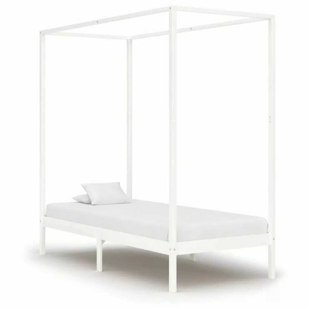 furnicato Bett Himmelbett-Gestell Weiß Massivholz Kiefer 100 x 200 cm günstig online kaufen