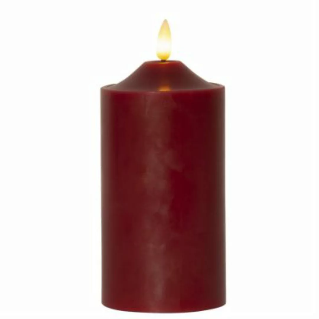 MARELIDA LED Kerze Flamme Echtwachs 3D Flamme H: 17cm rot günstig online kaufen