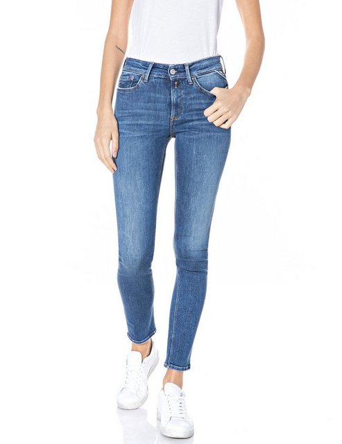 Replay Damen Jeans Luzien - Skinny Fit - Blau -Mid Blue günstig online kaufen