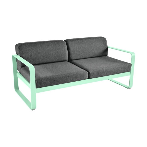 Bellevie Lounge-Sofa 2-Sitzer 83 Opalgrün A3 Graphitgrau günstig online kaufen