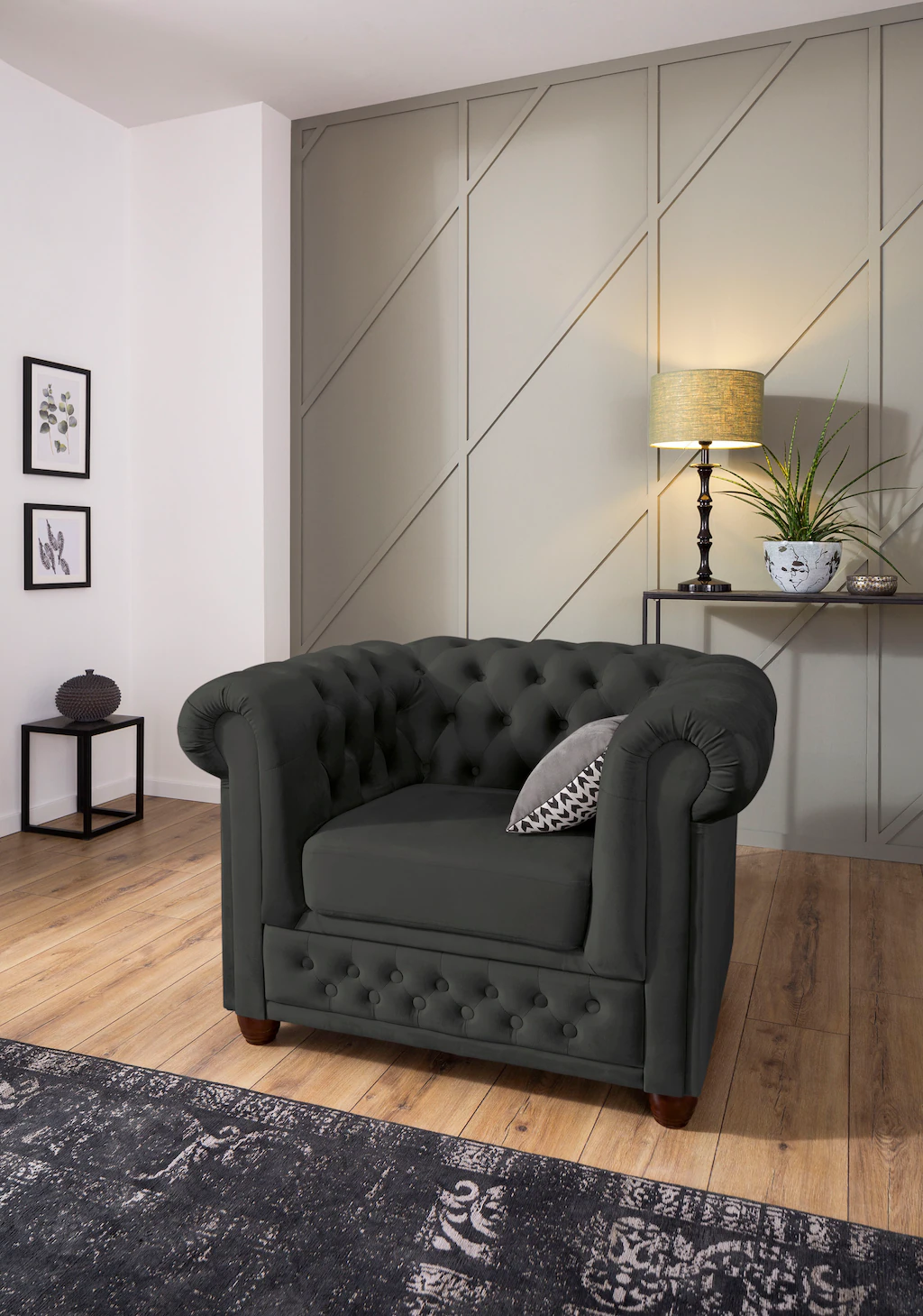 Home affaire Chesterfield-Sessel "New Castle Sessel", hochwertige Knopfheft günstig online kaufen