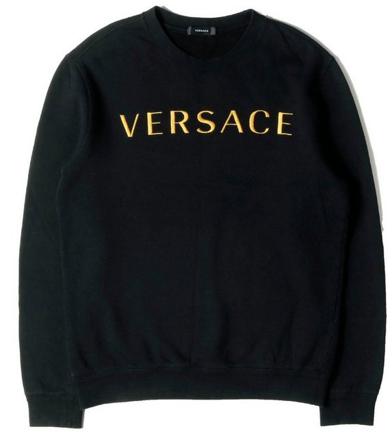 Versace Sweatshirt Sweatshirt Gold Logo Embroidery Logo Pullover Pulli Brus günstig online kaufen