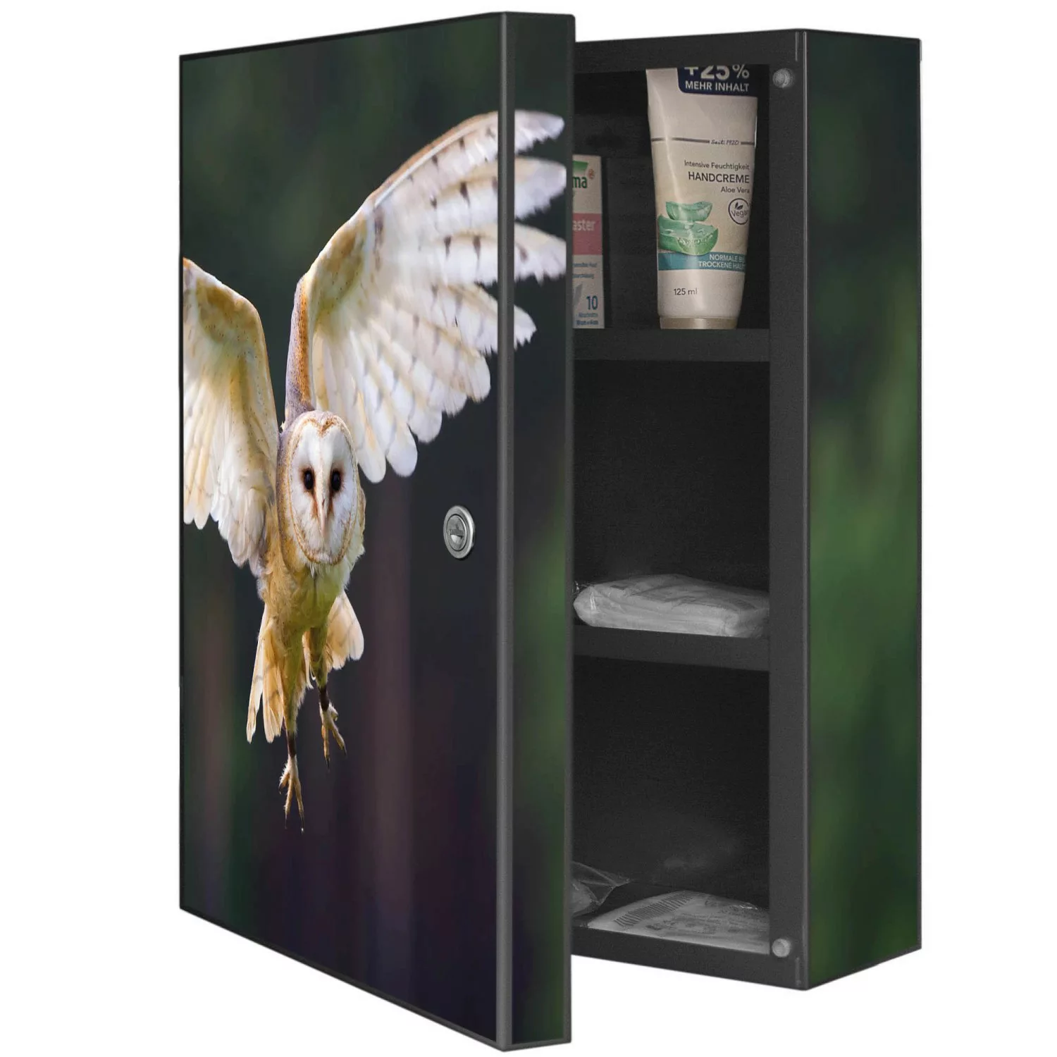 Banjado XXL Medizinschrank Abschliessbar 35x46x15cm Arzneischrank Anthrazit günstig online kaufen