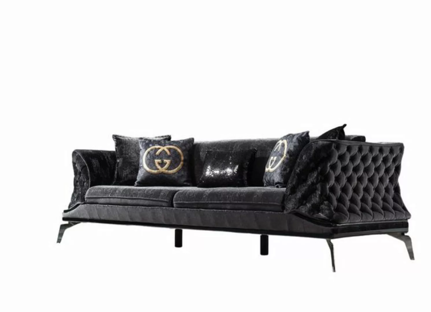 JVmoebel 3-Sitzer Chesterfield Sofa 3Sitz Polster Dreisitzer Couchen Holz m günstig online kaufen