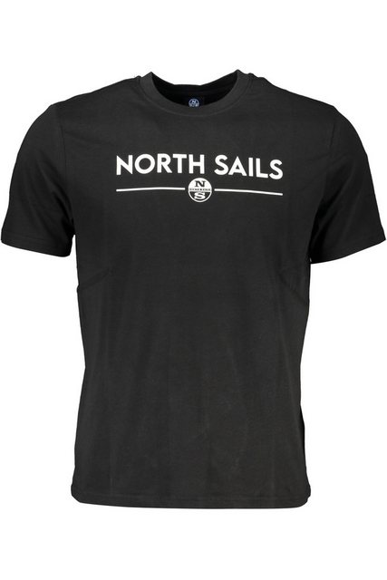 North Sails T-Shirt Schwarzes Herren T-Shirt mit Druck & Rundhals - günstig online kaufen