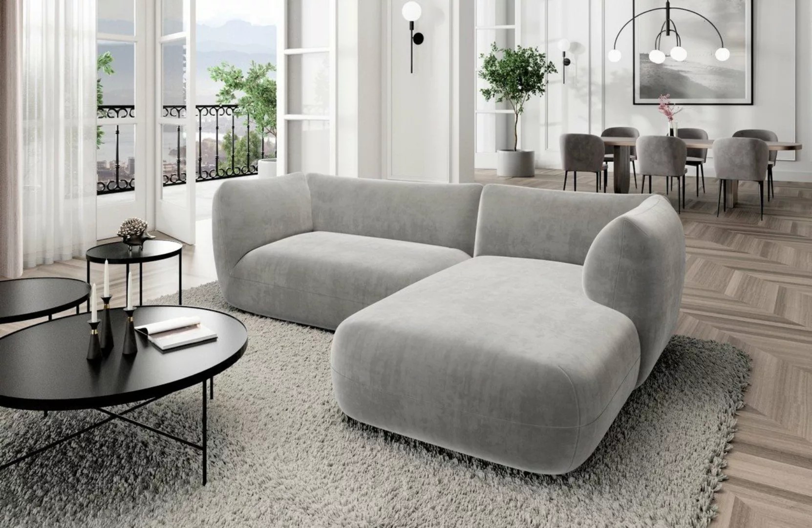 Sofa Dreams Ecksofa Stoff Eckcouch Polstersofa Eck Sofa Madrid L Form kurz, günstig online kaufen