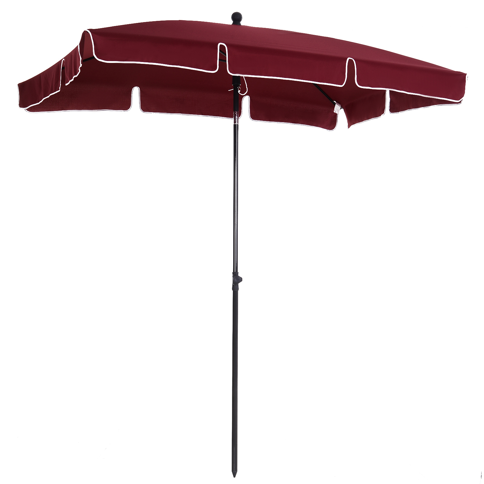 Outsunny Gartenschirm 2x1,3m Neigbar mit Volants, Gartenschirm mit 4 Alumin günstig online kaufen