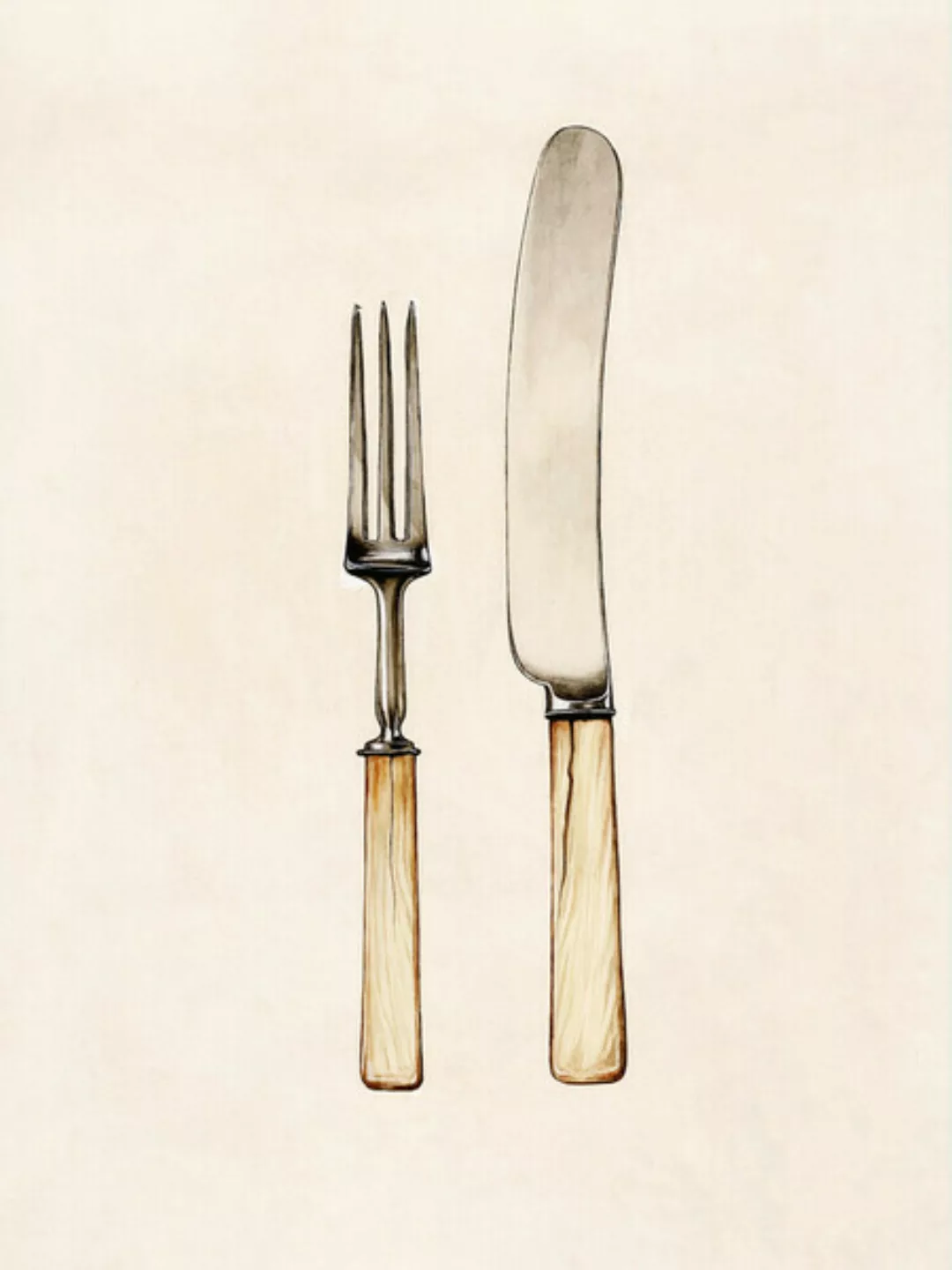 Poster / Leinwandbild - Grace Halpin: Messer Und Gabel günstig online kaufen