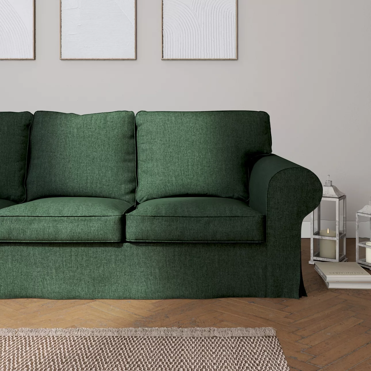 Bezug für Ektorp 3-Sitzer Schlafsofa, ALTES Modell, dunkelgrün, Sofahusse E günstig online kaufen