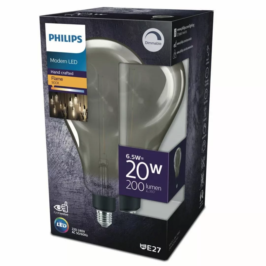 Philips LED Lampe ersetzt 25W, E27 Birne A160, grau, warmweiß, 200 Lumen, d günstig online kaufen
