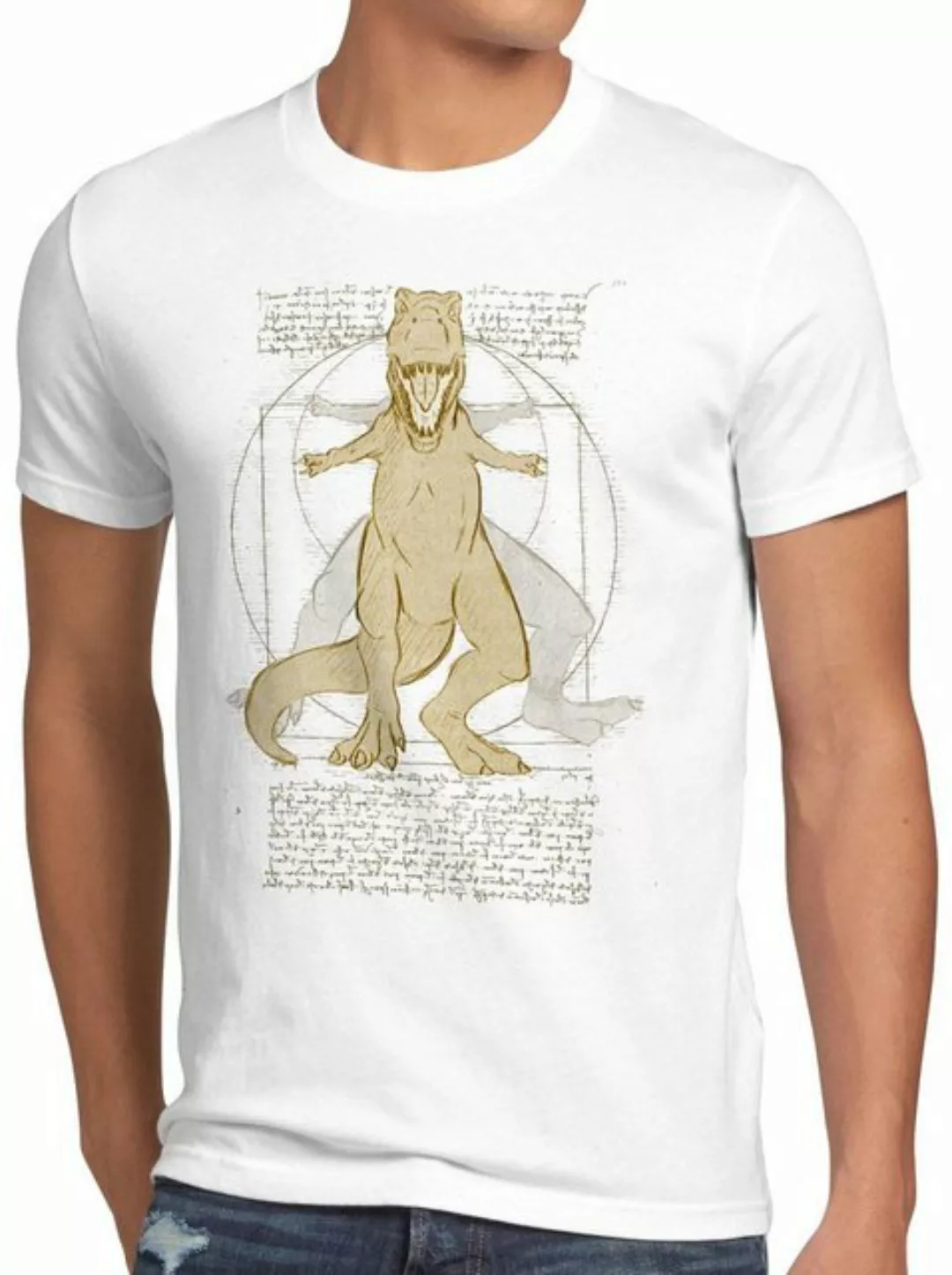 style3 Print-Shirt Herren T-Shirt Vitruvianischer T-Rex tyrannosaurus dinos günstig online kaufen
