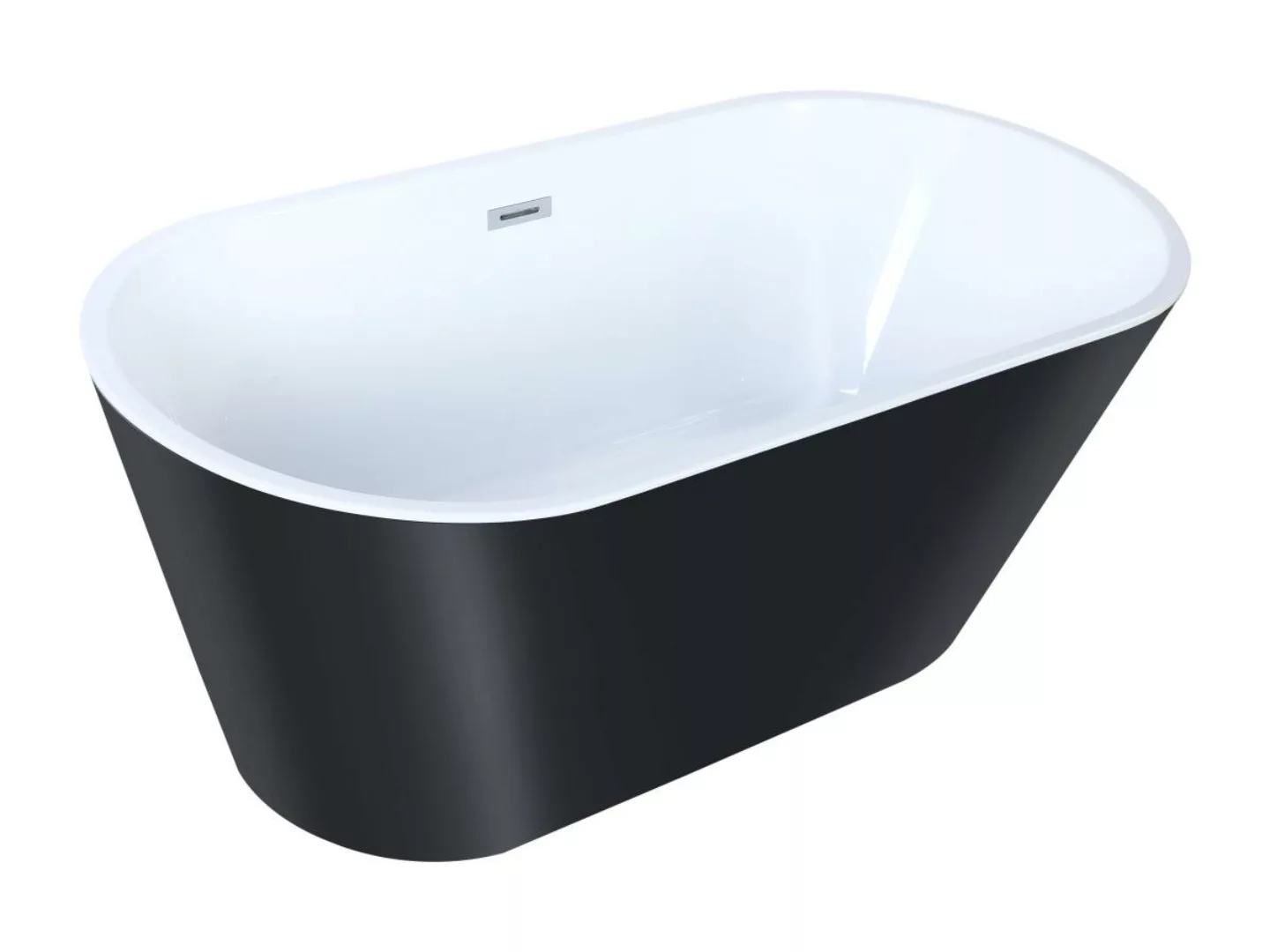Freistehende Badewanne Design - 201 L - 150 x 70 x 58 cm - Schwarz - TWIGGY günstig online kaufen