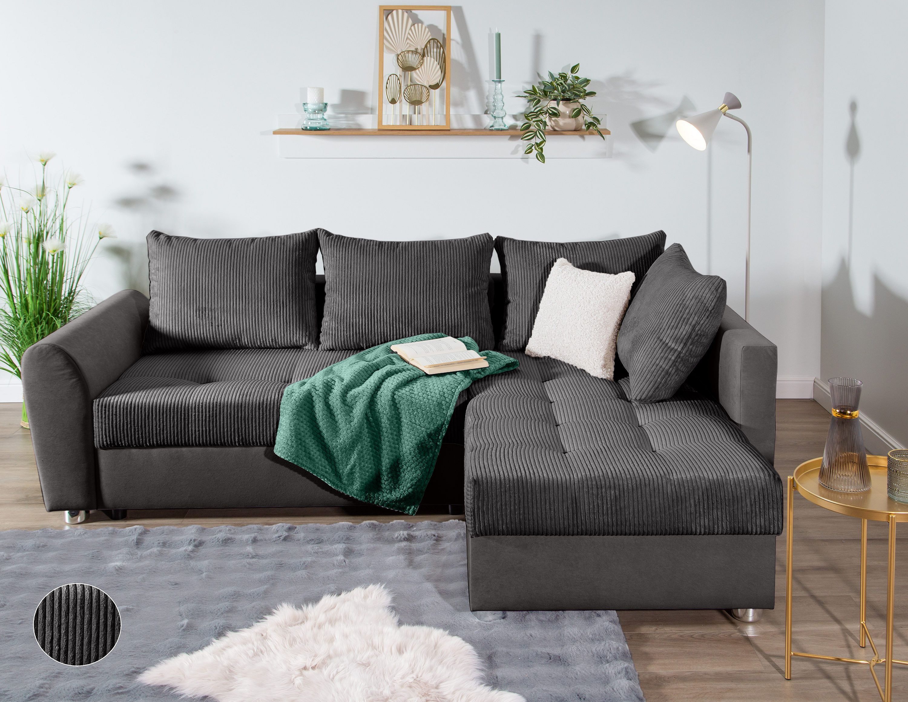 COLLECTION AB Ecksofa "Jana L-Form", inkl. Bettfunktion,Bettkasten und Bonn günstig online kaufen